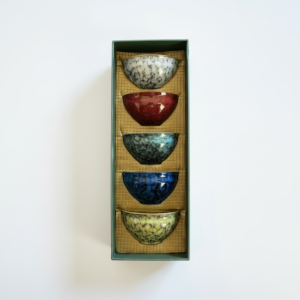 5-Color Ceramic Bowl Set