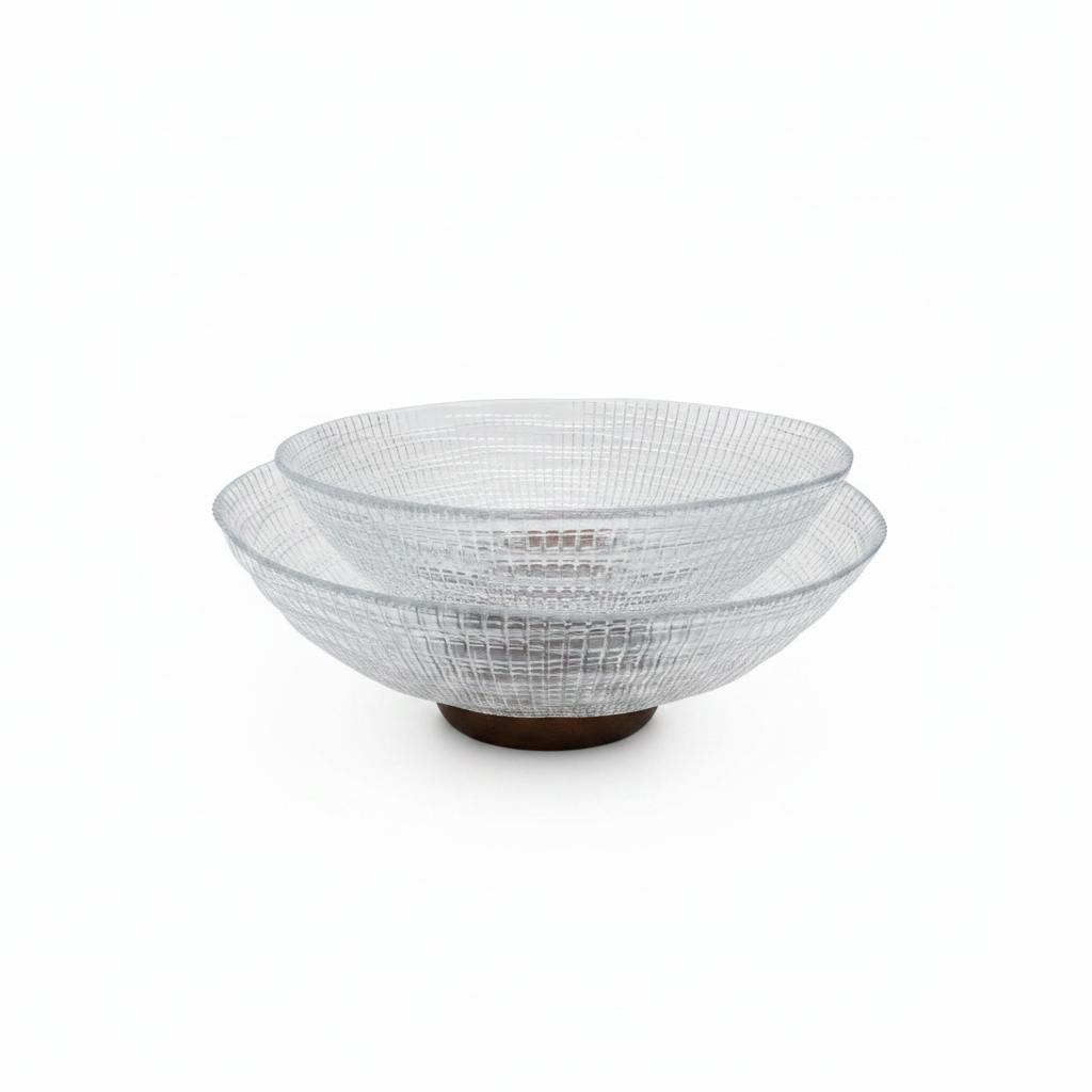 Crystal Grid Glass Bowl