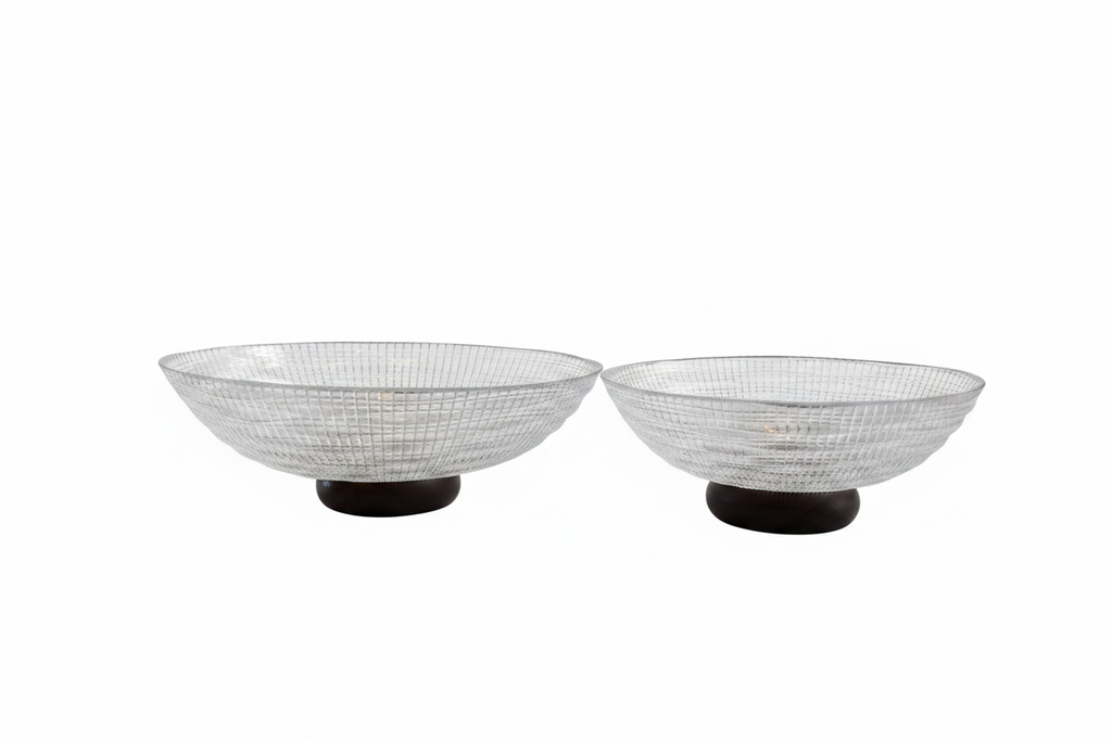 Crystal Grid Glass Bowl