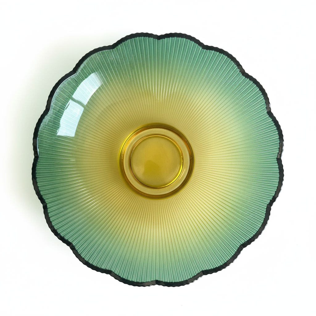 Sunset Glass Bowl Set – Green & Amber Gradient