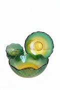 Sunset Glass Bowl Set – Green & Amber Gradient
