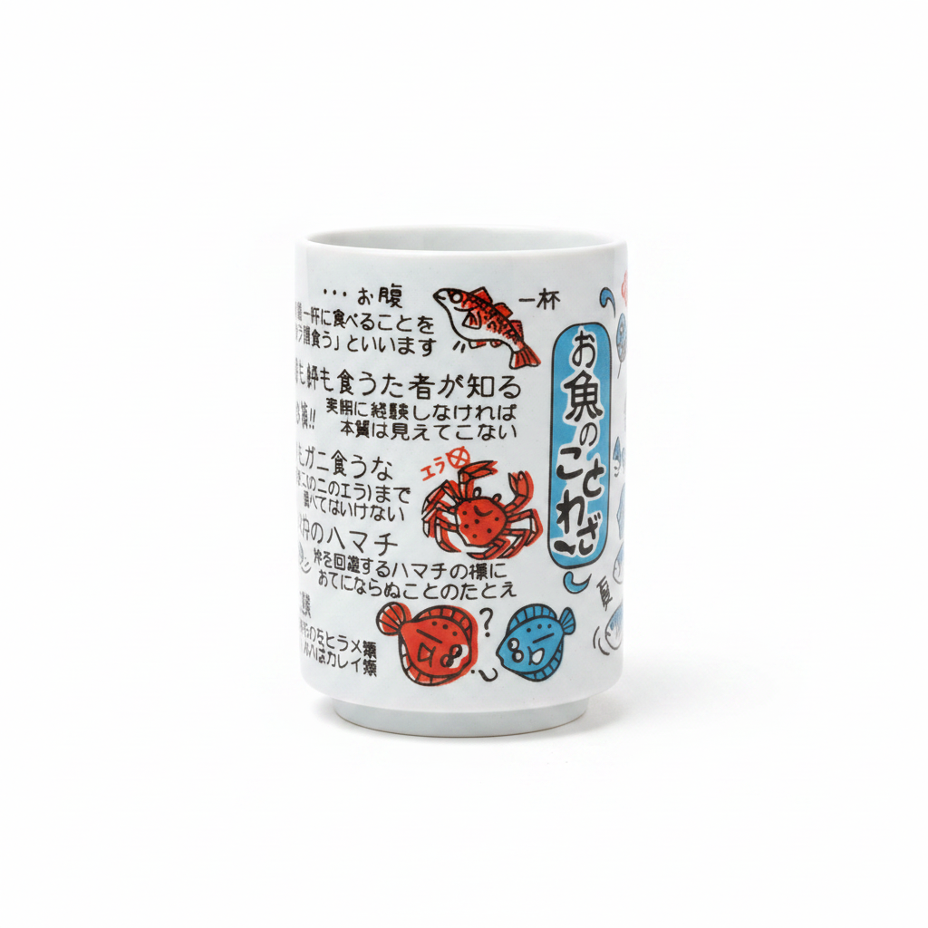 Japanese Kabuki & Oni Ceramic Tea Cup