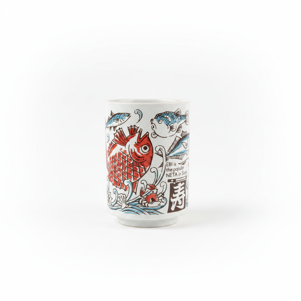 Japanese Kabuki & Oni Ceramic Tea Cup