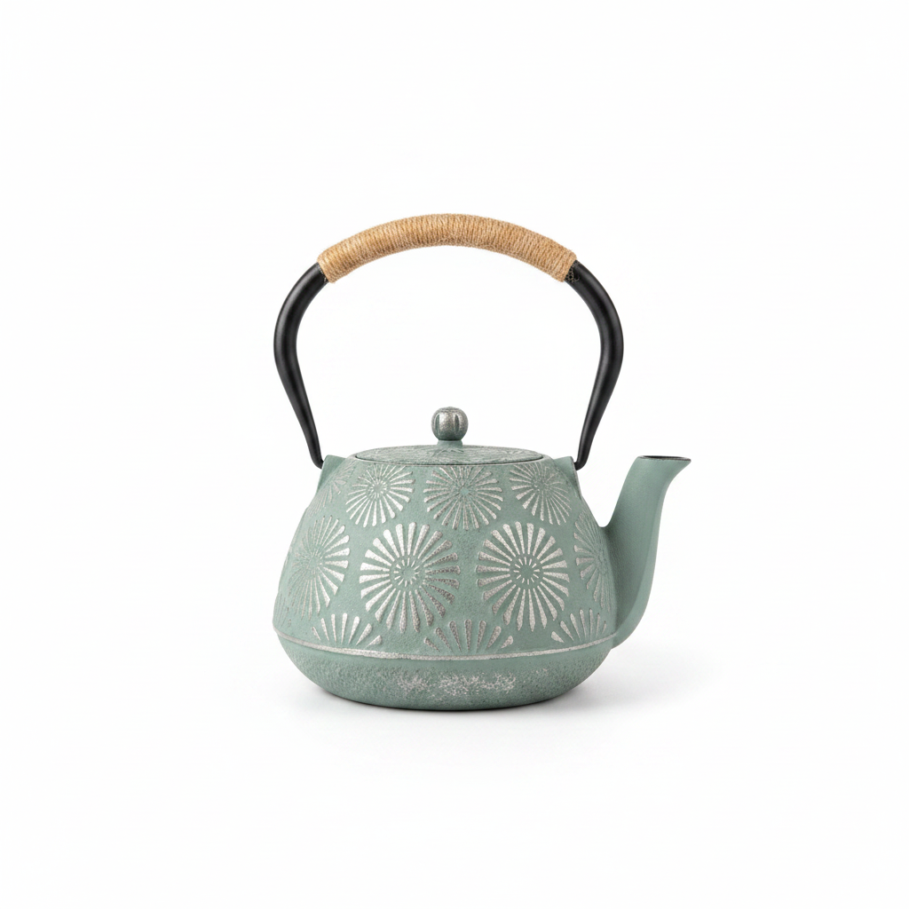 Sage Chrysanthemum Cast Iron Teapot 750 ml