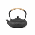 Ribbed Obsidian Cast Iron Teapot