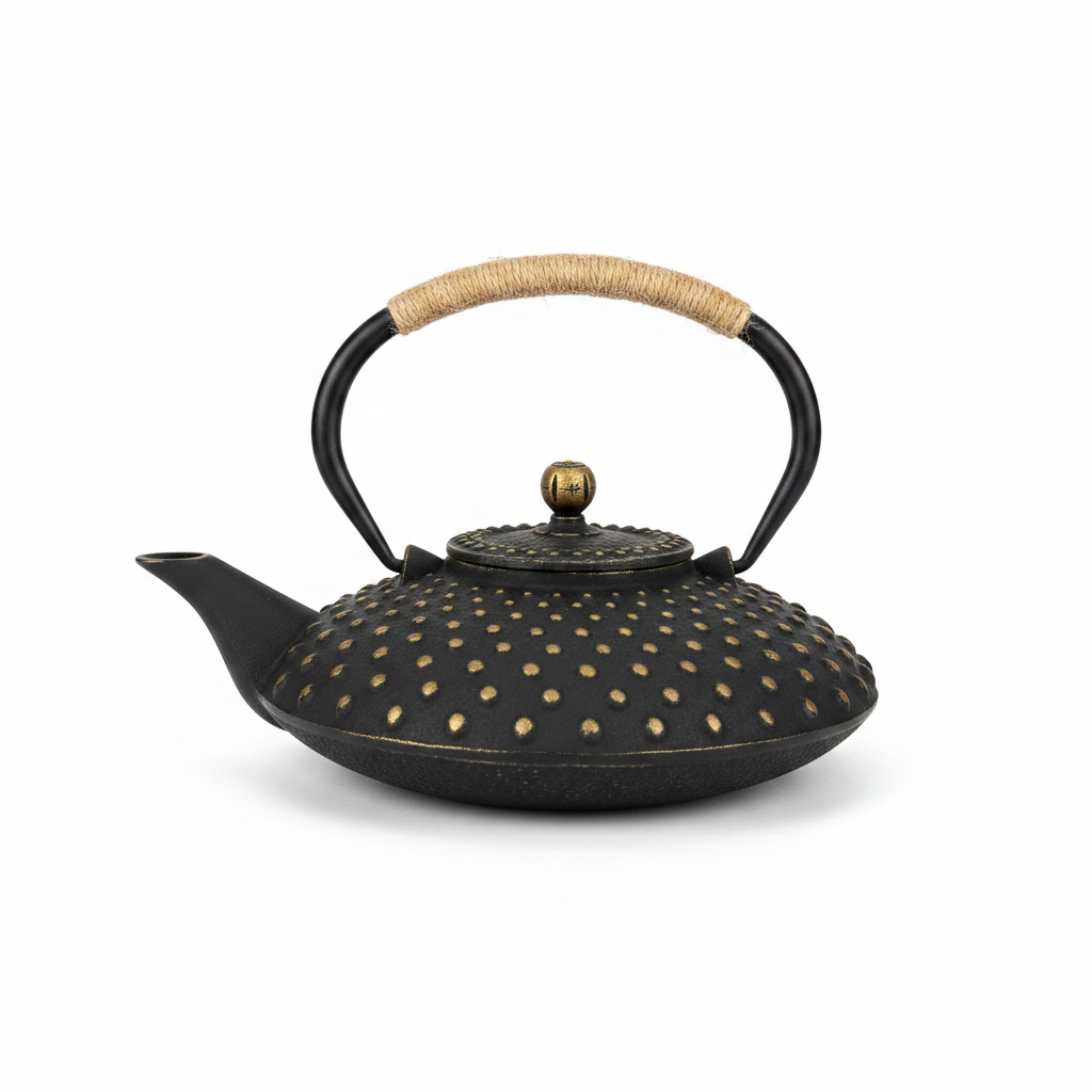 Golden Hobnail Cast Iron Teapot