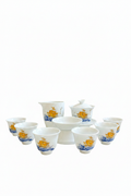 Golden Ship Tea Set with Teal Gift Bag
