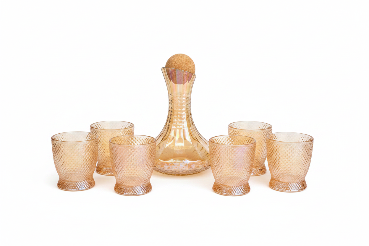 Amber Crystal Set 6 Cups
