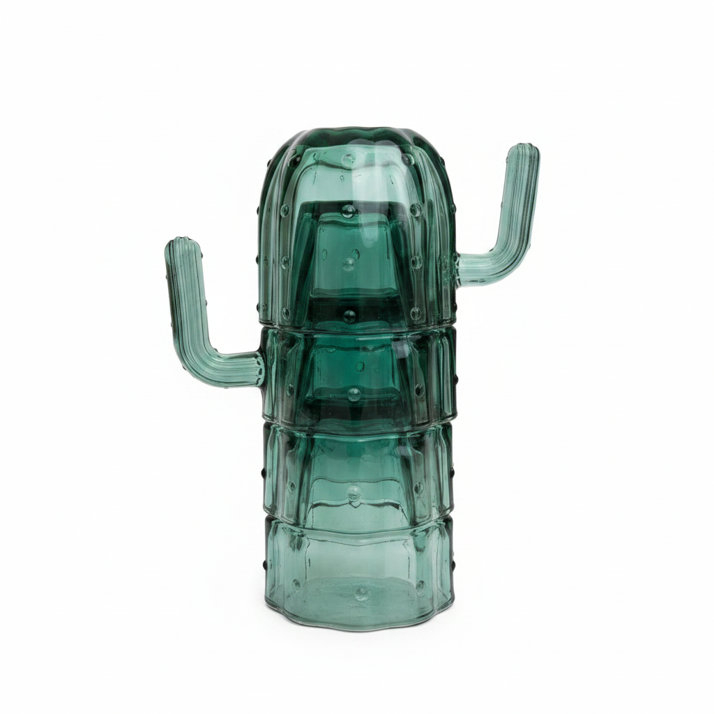 Cactus Glass Set - White Background