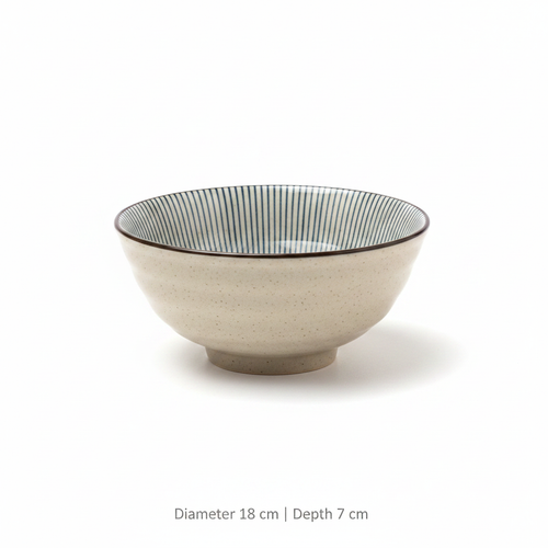 Ceramic Bowl – Side View – Diameter 18 cm | Depth 7 cm