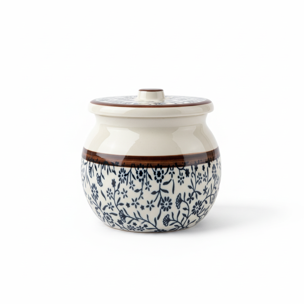 Ceramic Jar Floral Vine