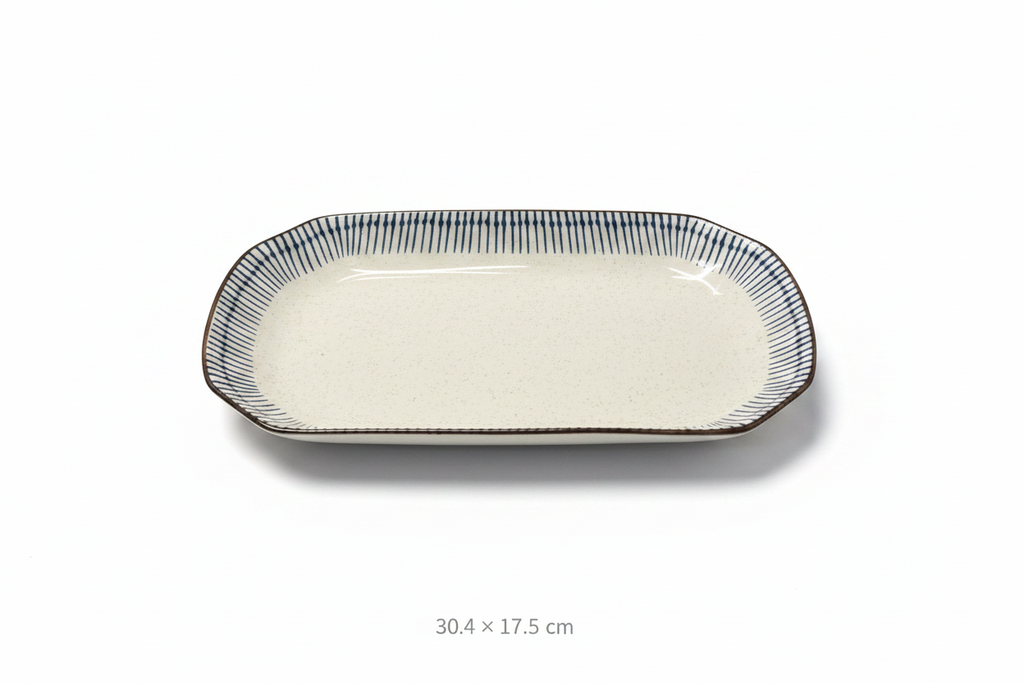 Ceramic Oval Serving Plate – 30.4 × 17.5 cm