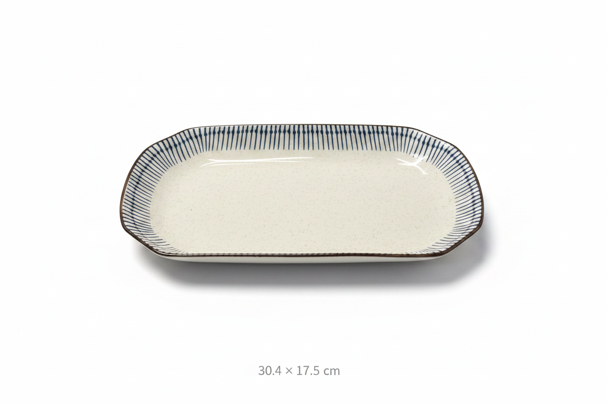 Ceramic Oval Serving Plate – 30.4 × 17.5 cm