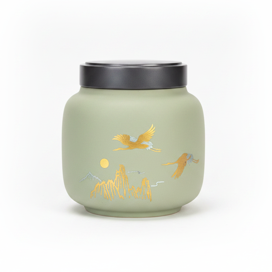 Celadon Ceramic Tea Jar – 500ml