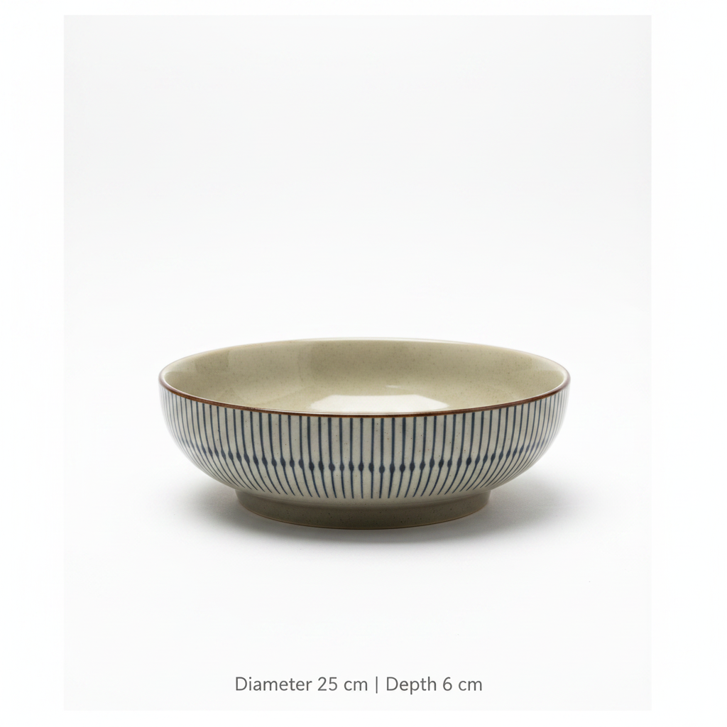 Ceramic Wide Bowl – Diameter 25 cm | Depth 6 cm