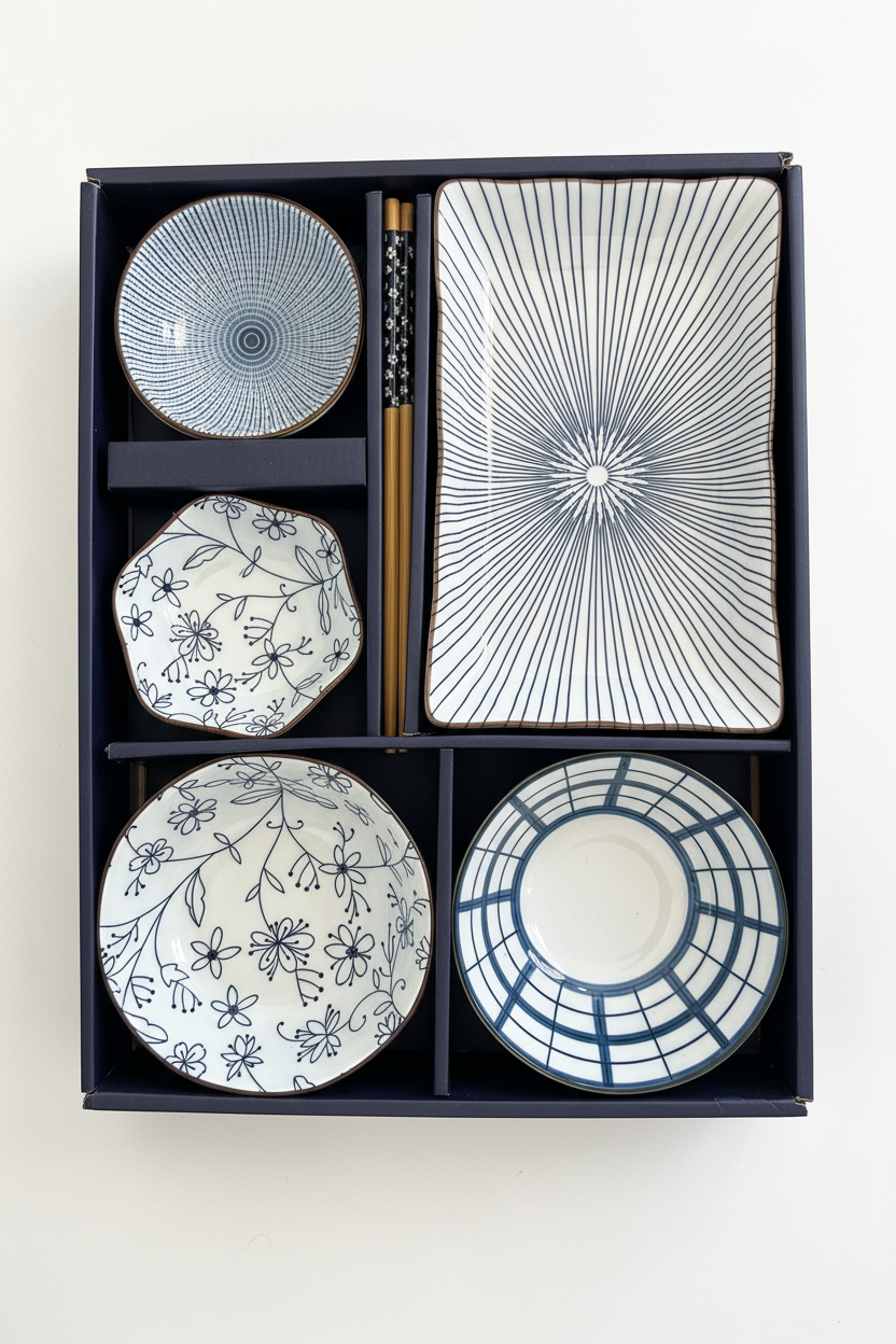 Dinnerware Set in Box - White Background