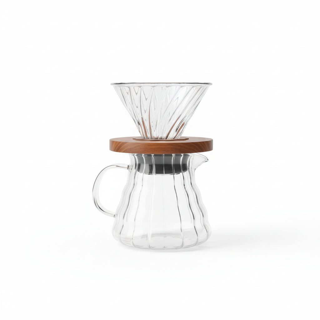 Glass Pour-Over Set White Background 1