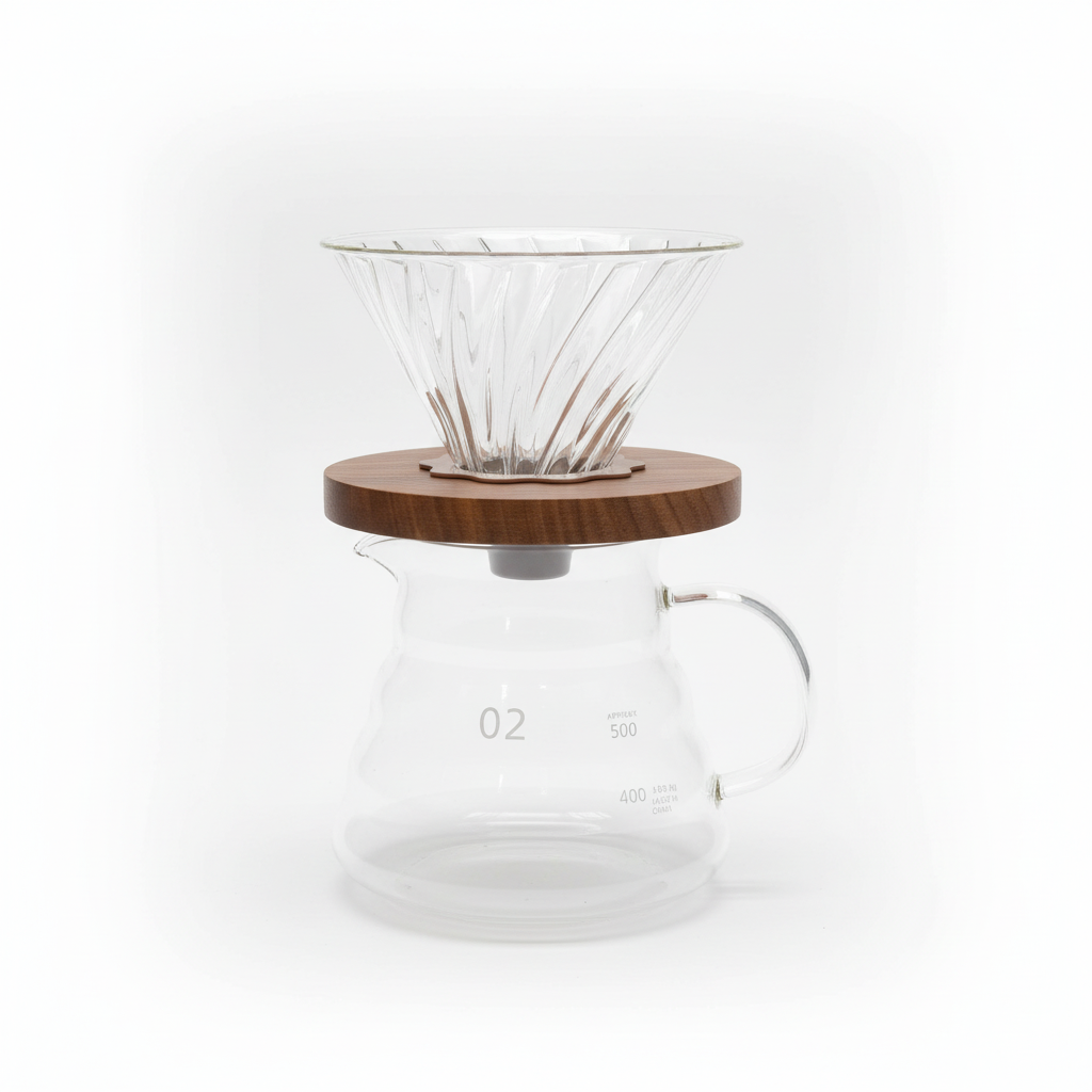 Glass Pour-Over Set White Background 2