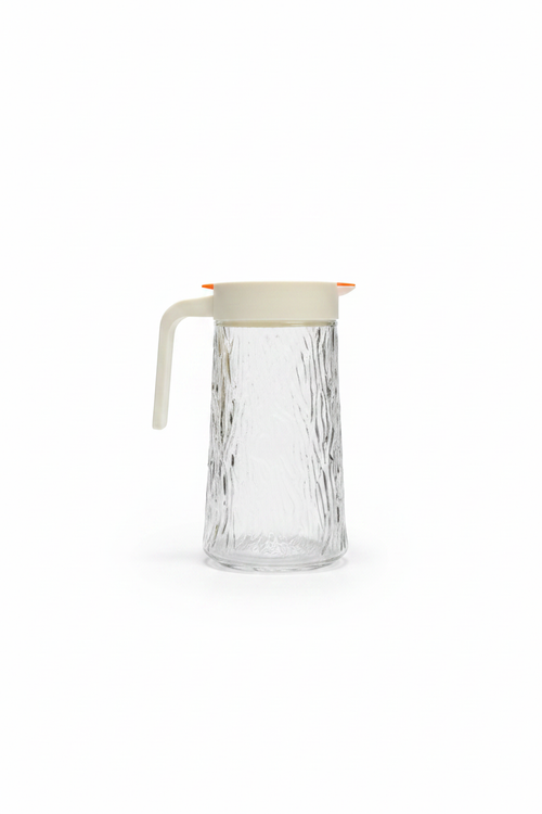 Bark Texture Glass Jug & Cup Set – 1200ml Jug / 190ml Cups