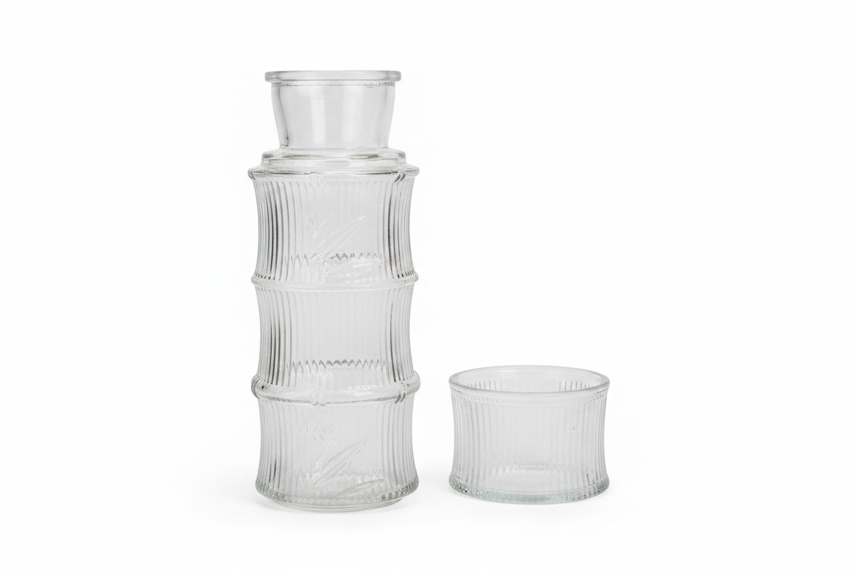 Bamboo Glass Carafe Set