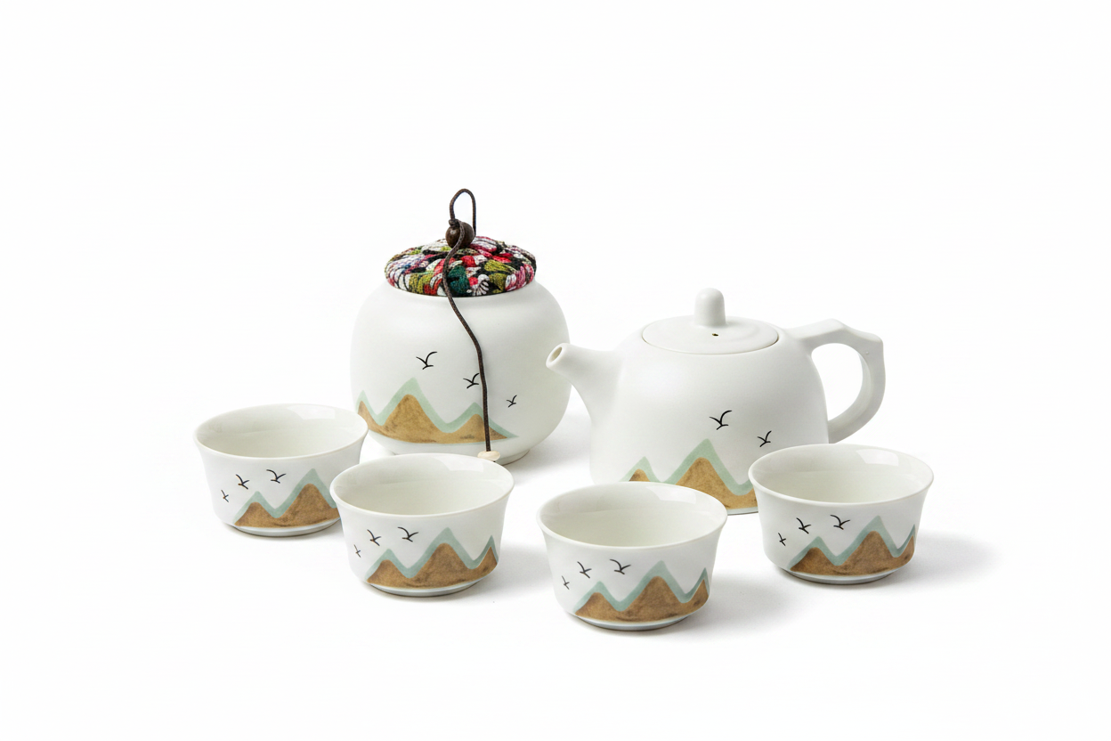 Mountain Birds Ceramic Tea Set