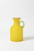Yellow Matte Glass Bottle Vase