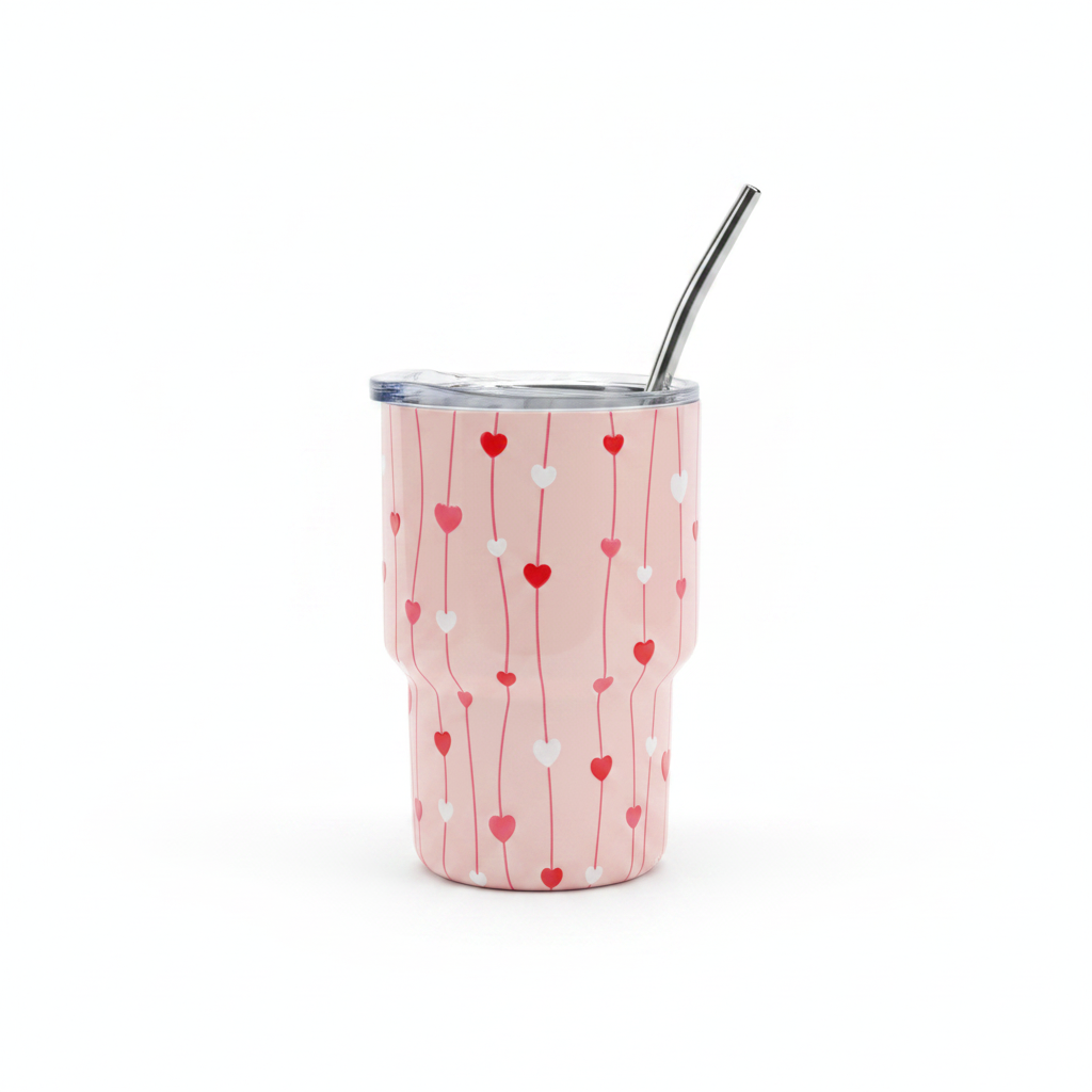 Printed Insulated Tumbler with Straw – 150ml