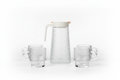 Diamond Texture Glass Jug & Cup Set – 1200ml Jug / 300ml Cups