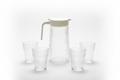 Bark Texture Glass Jug & Cup Set – 1200ml Jug / 190ml Cups