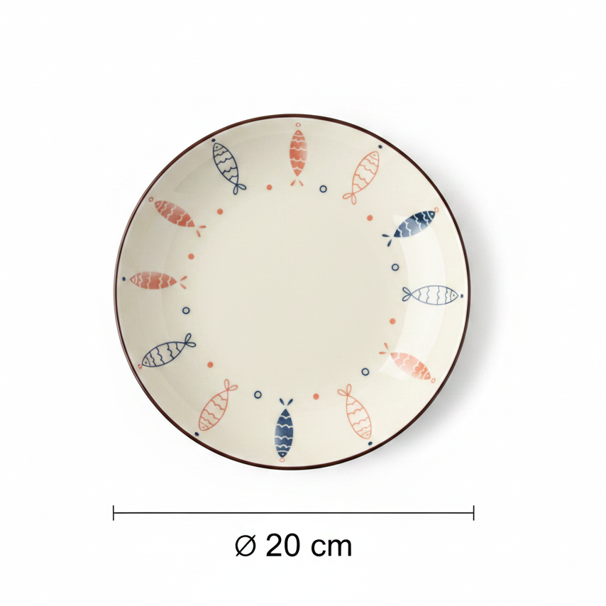 Coastal Ceramic Bowl & Plate (each sold alone)