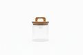 Glass Jar with Wood Handle Lid