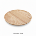 Handcrafted Round Rubber Wood Tray – 30 cm