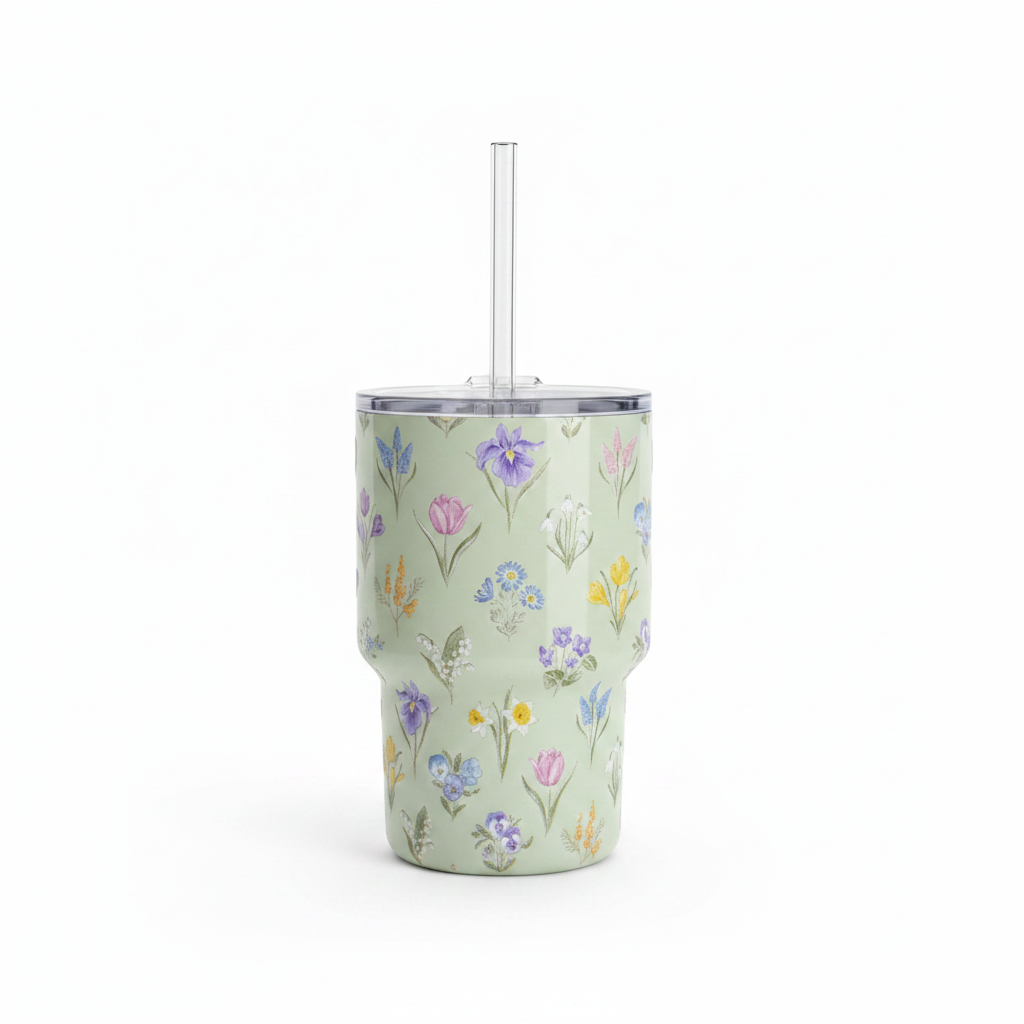 Printed Insulated Tumbler with Straw – 150ml