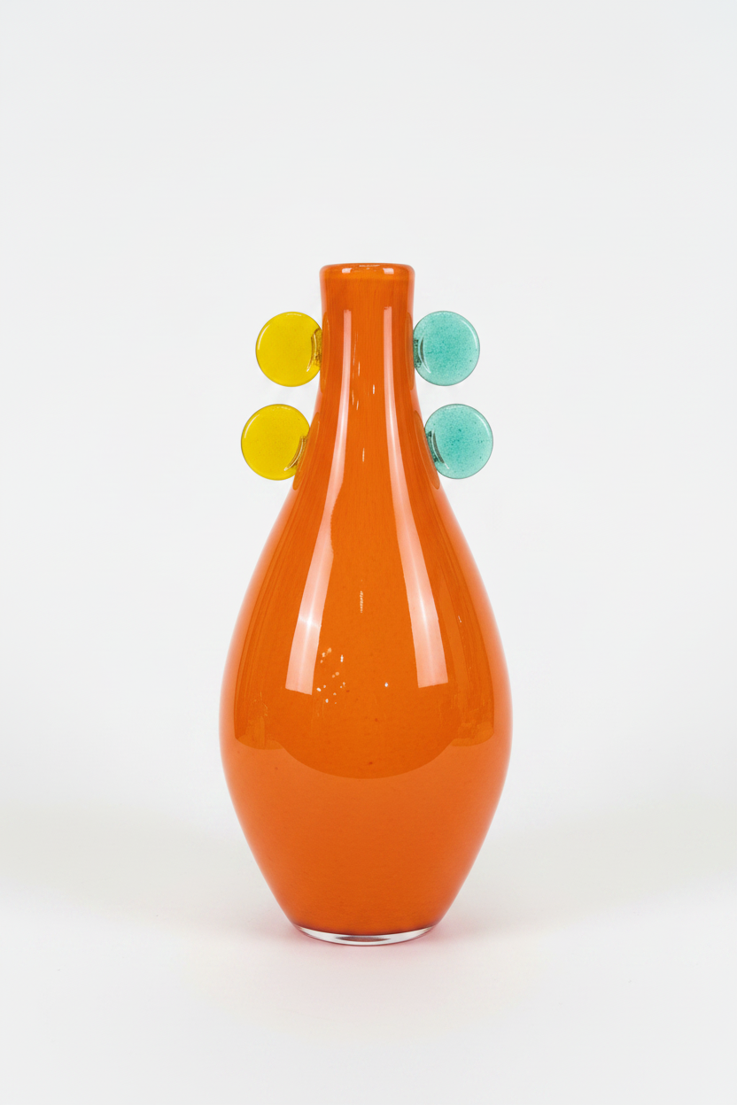 Orange Glass Bottle Vase