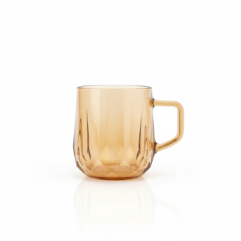 Diamond Glass Mug Set of 2