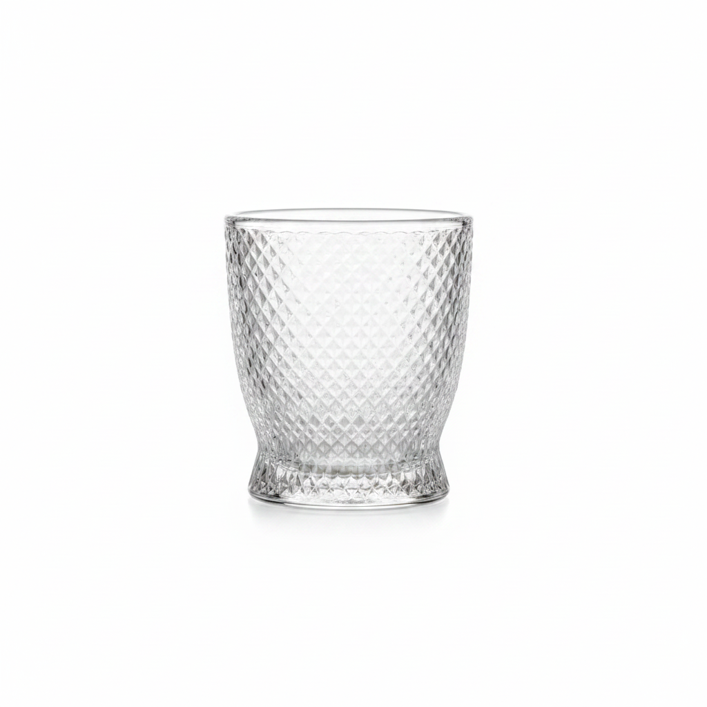 Diamond-Cut Crystal Decanter Set – 6 Cups & Jug