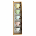 Pastel Ribbed Tea Cup Set of 5