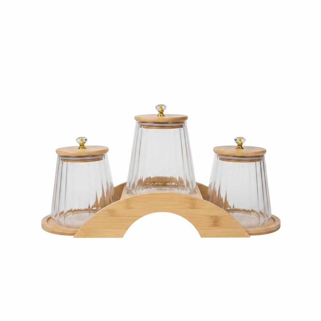 Pumpkin Arch Bridge Glass Storage Jar Set