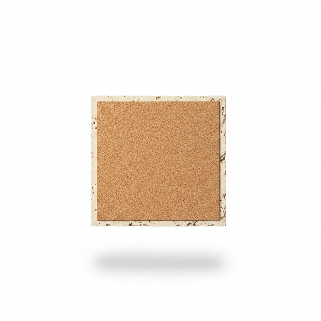 Natural Travertine Stone Coasters – Square Set of 4