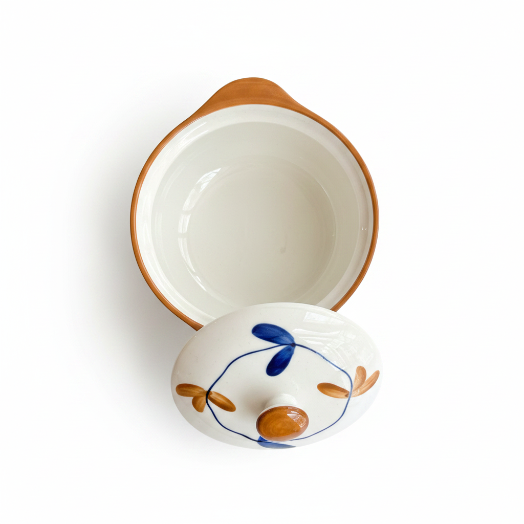 Hand-Painted Ceramic Lidded Bowl 700ml