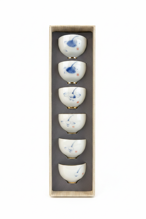 Blue Flower Tea Cup Set of 6- 75mL