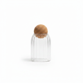 Ribbed Glass Jar with Cork Ball Lid
