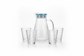 Hammered Glass Jug & Cup Set – 1800ml Jug / 220ml Cups
