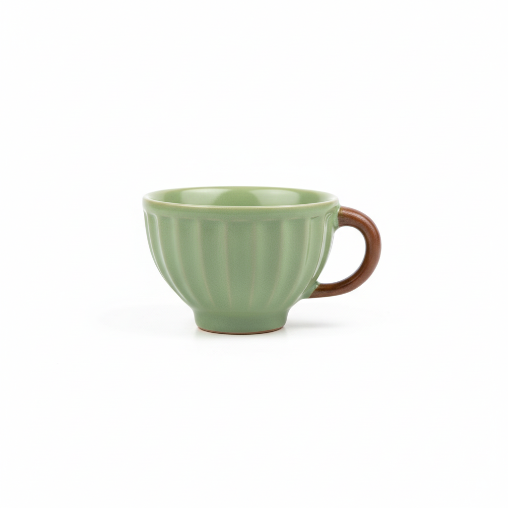 Pastel Ribbed Tea Cup Set of 5