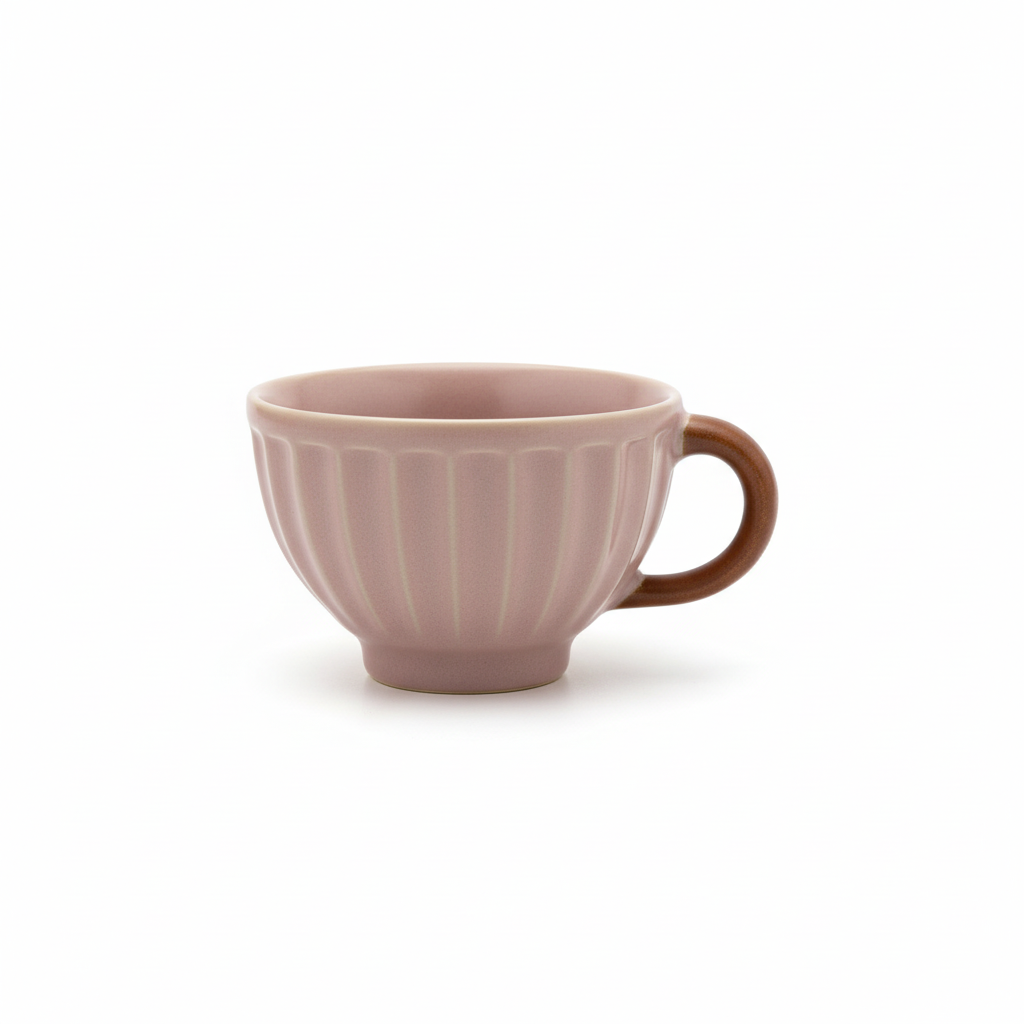 Pastel Ribbed Tea Cup Set of 5
