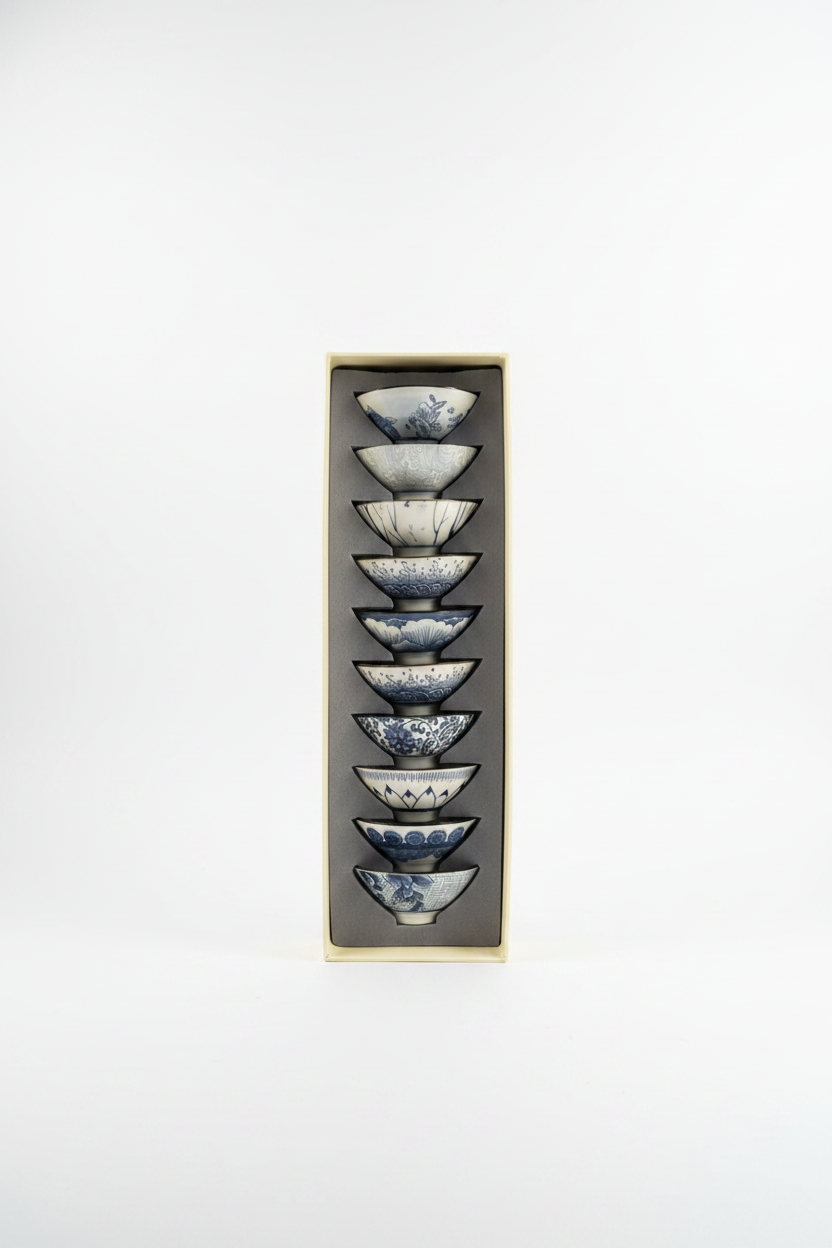 Blue & White Ceramic Bowl Set