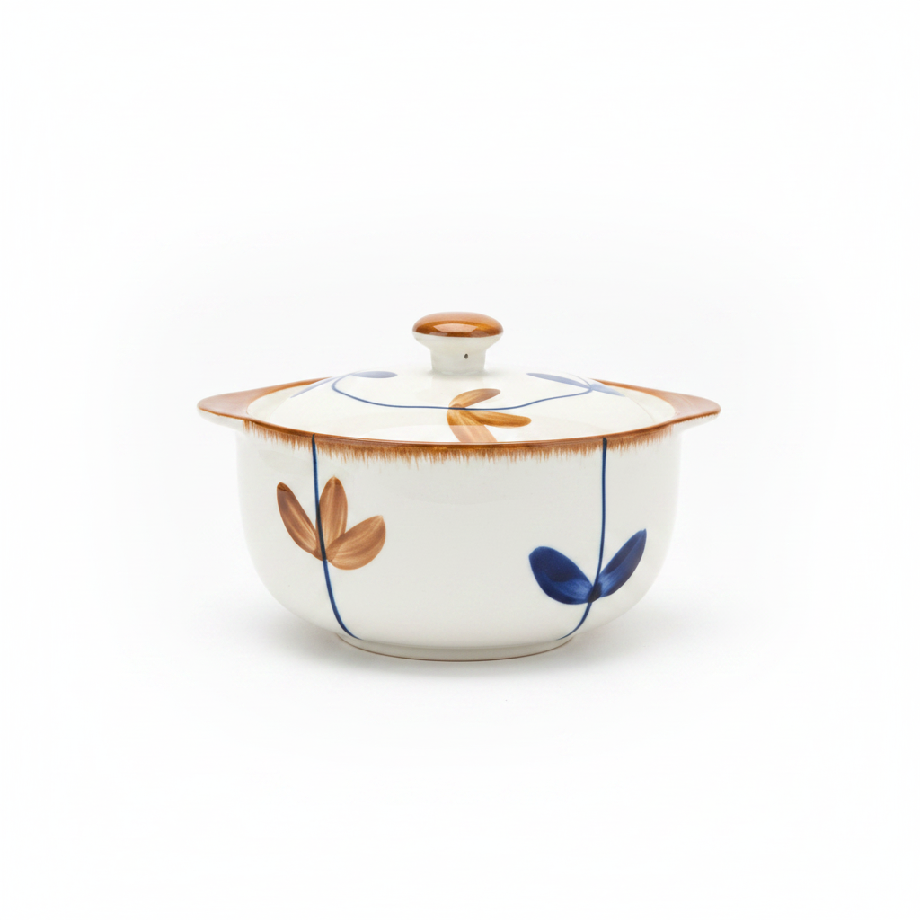 Hand-Painted Ceramic Lidded Bowl 700ml