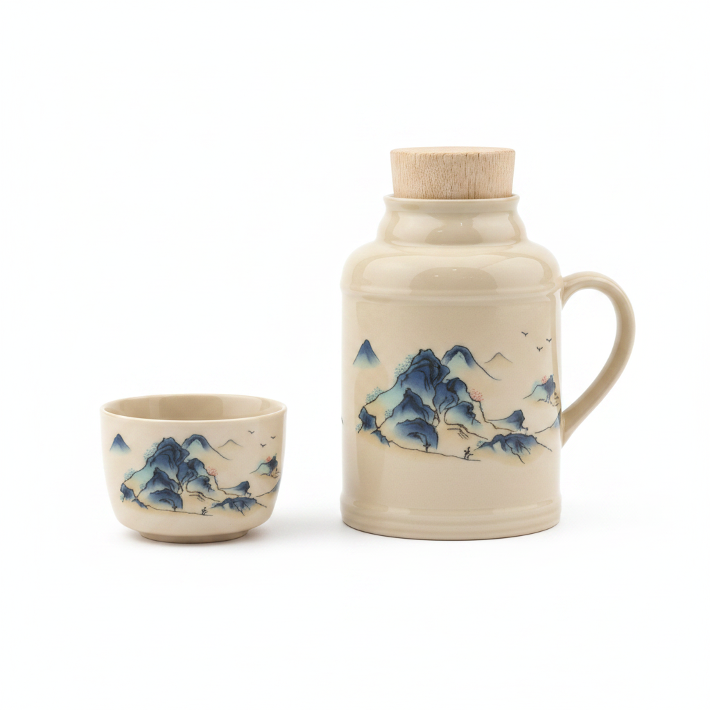 Chinese Mountain Ceramic coffee /Tea Set