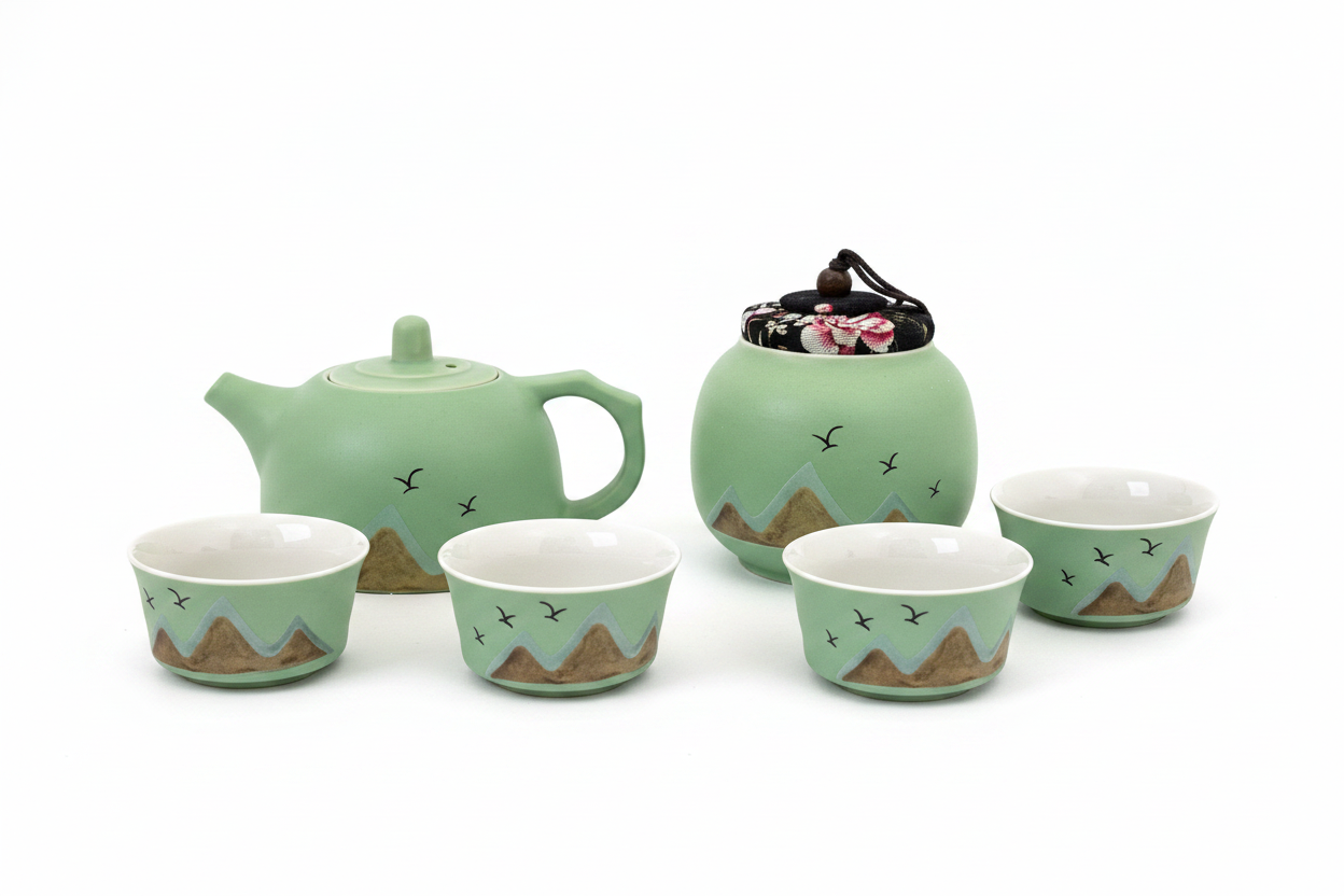 Mountain Birds Ceramic Tea Set