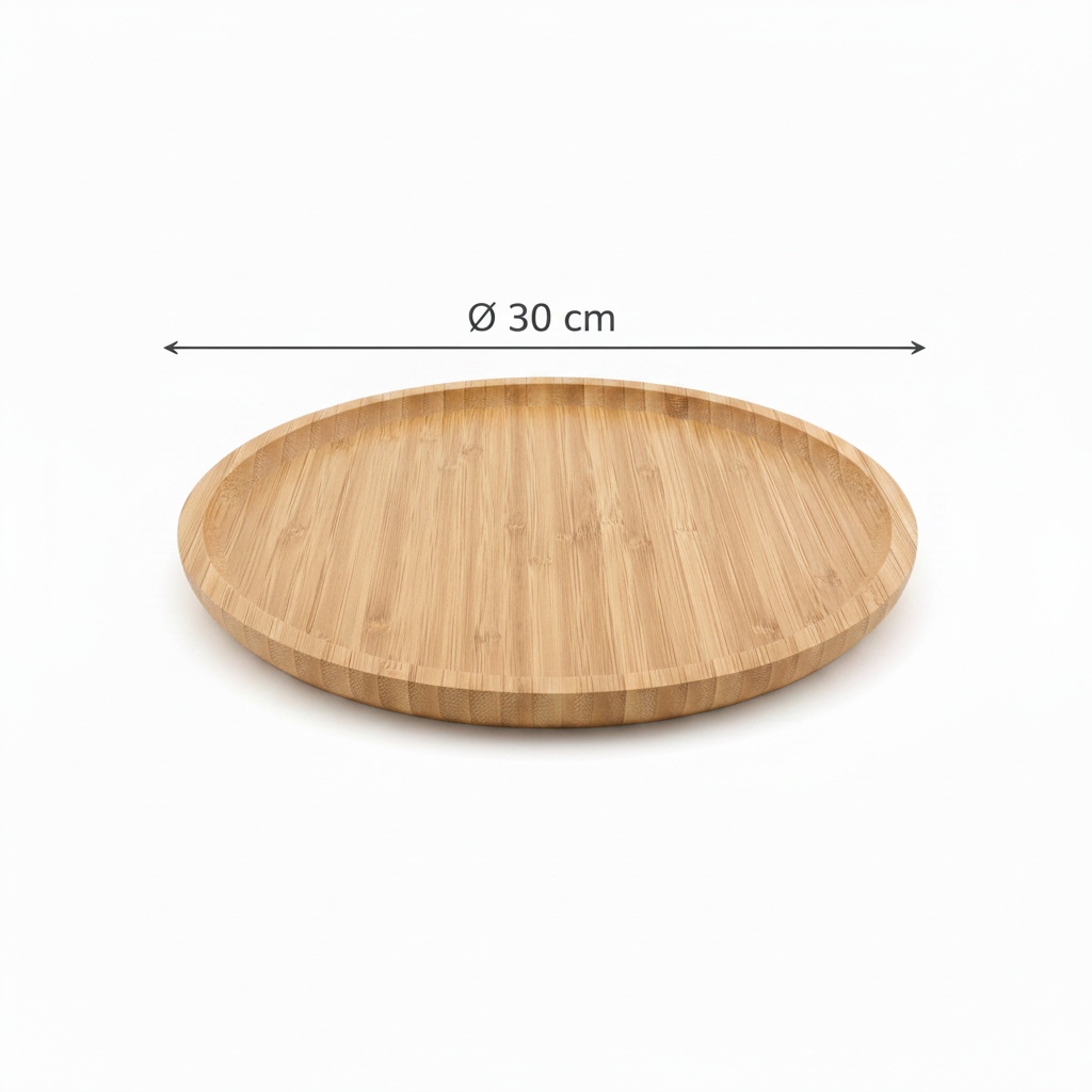 Round Bamboo Serving Tray – 30cm
